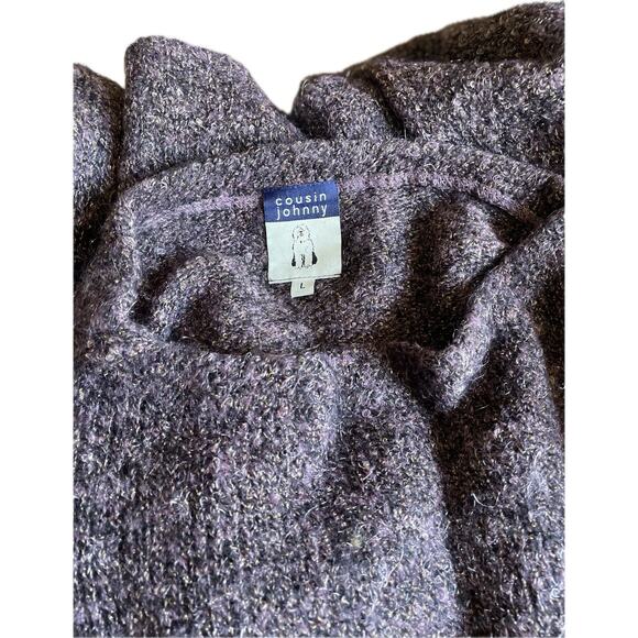 Vintage Cousin Johnny Anthropologie Merino Wool Sweater Dress Marled Purple - Picture 3 of 7
